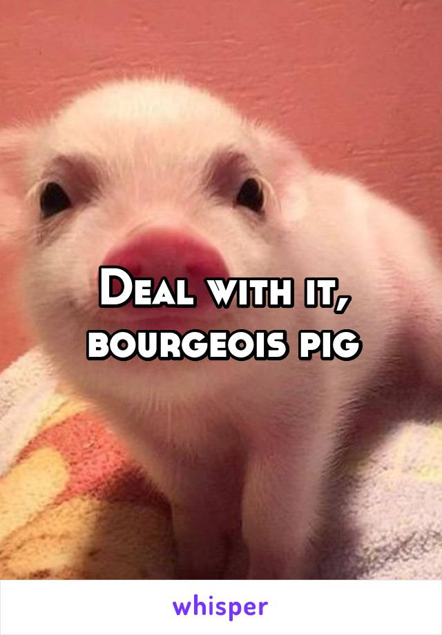 Deal with it, bourgeois pig