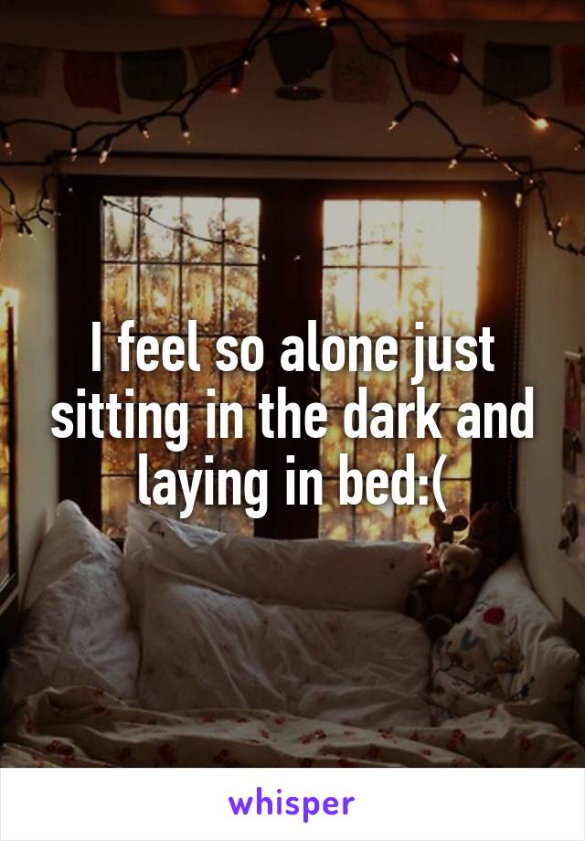 I feel so alone just sitting in the dark and laying in bed:(