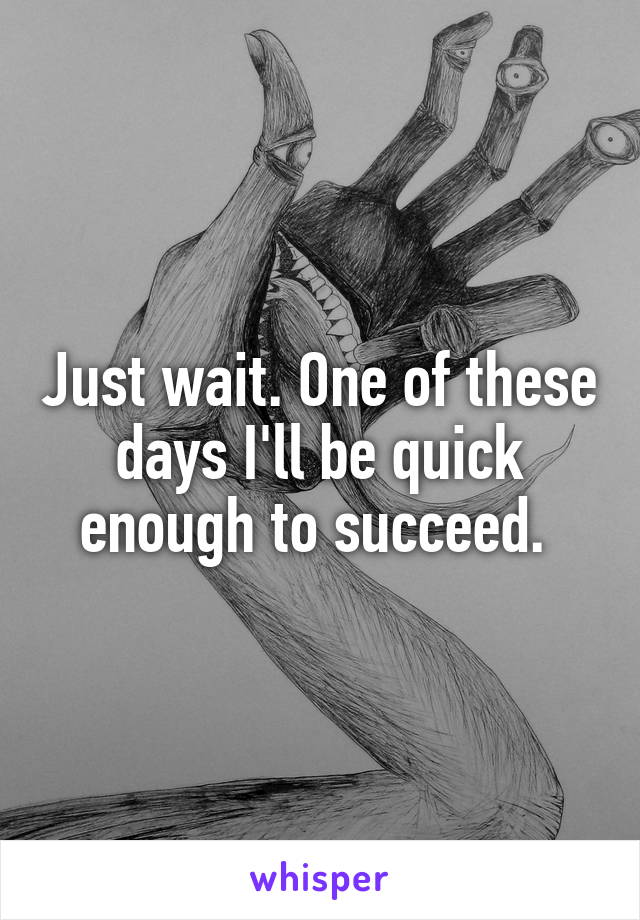 Just wait. One of these days I'll be quick enough to succeed. 