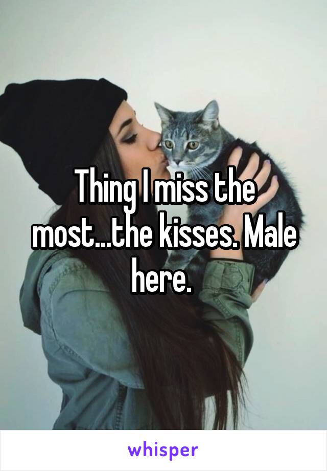 Thing I miss the most...the kisses. Male here. 