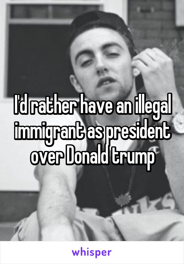 I'd rather have an illegal immigrant as president over Donald trump