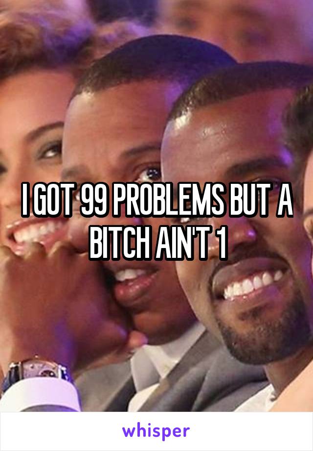 I GOT 99 PROBLEMS BUT A BITCH AIN'T 1