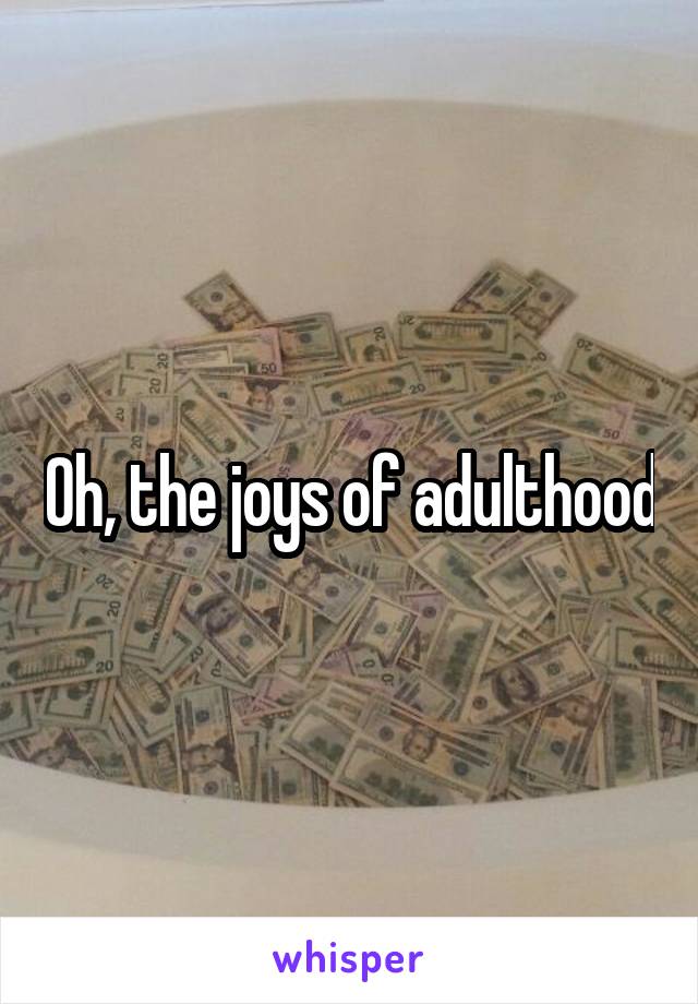 Oh, the joys of adulthood