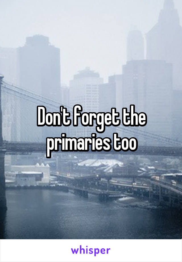 Don't forget the primaries too