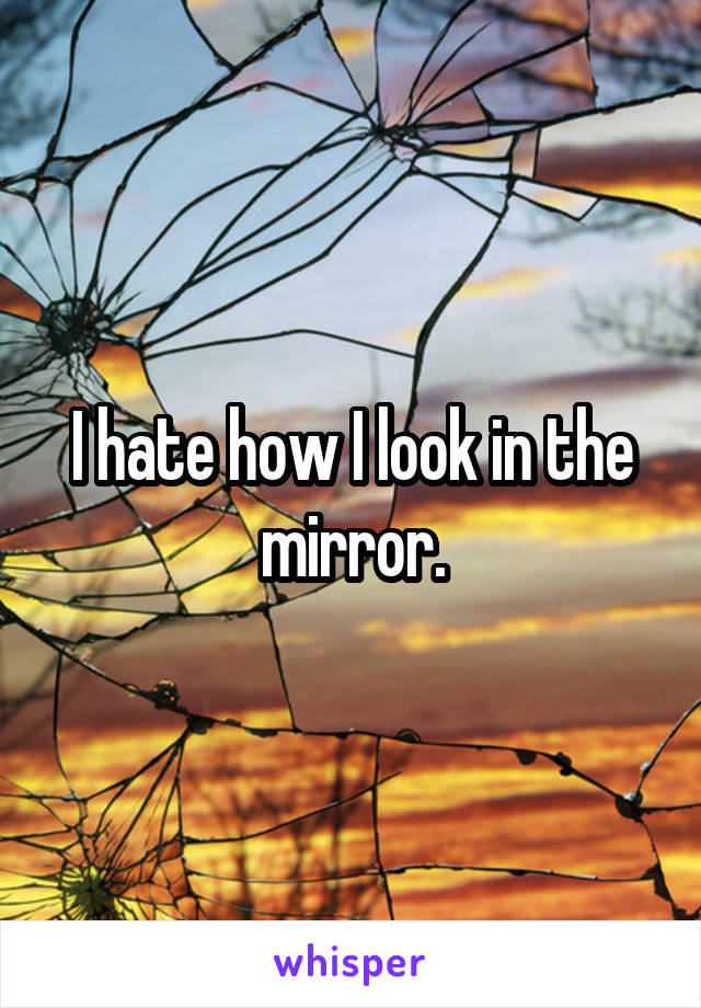 I hate how I look in the mirror.