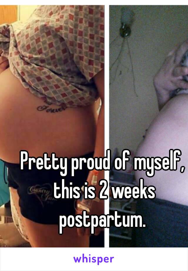 Pretty proud of myself, this is 2 weeks postpartum. 