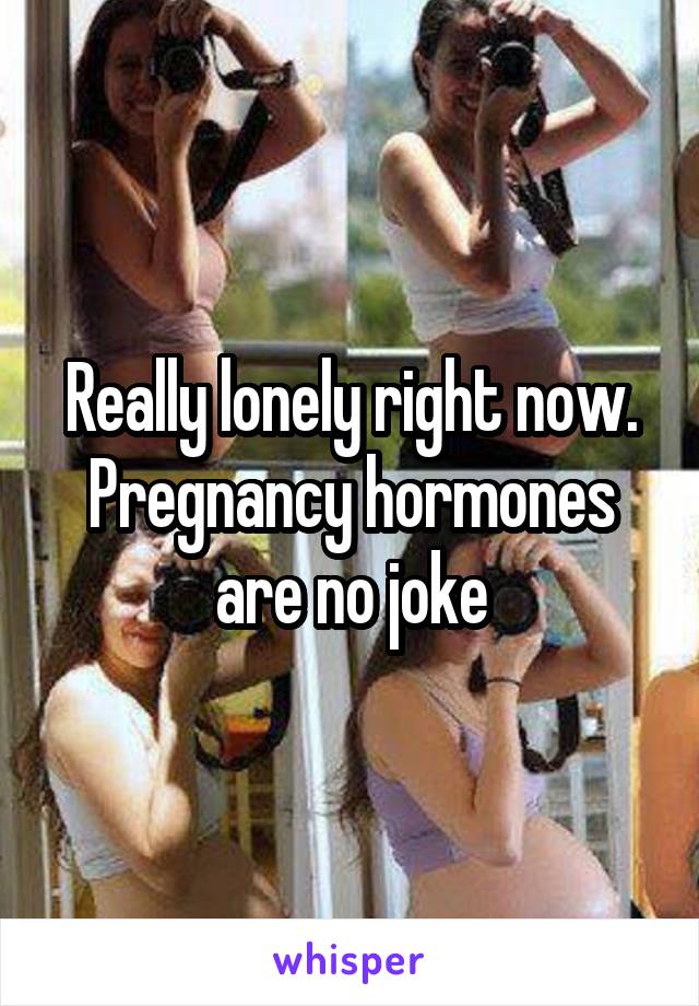 Really lonely right now. Pregnancy hormones are no joke