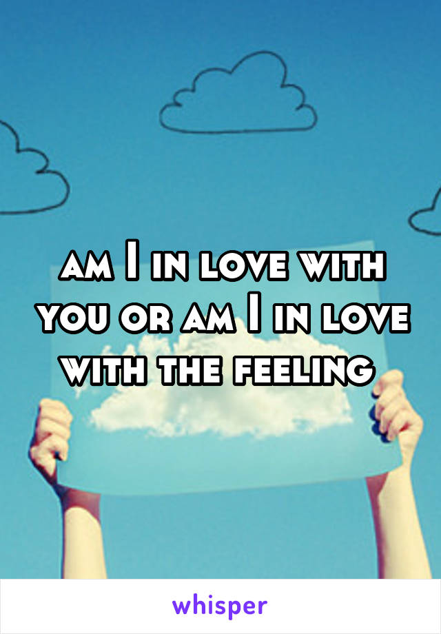 am I in love with you or am I in love with the feeling 