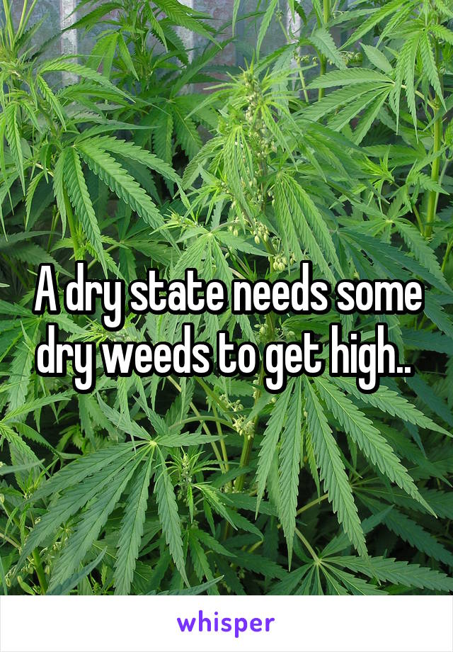 A dry state needs some dry weeds to get high.. 