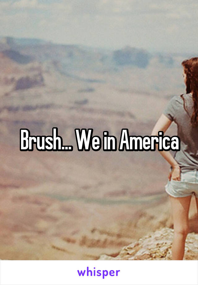 Brush... We in America