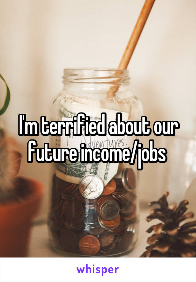 I'm terrified about our future income/jobs 