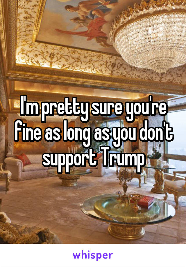 I'm pretty sure you're fine as long as you don't support Trump