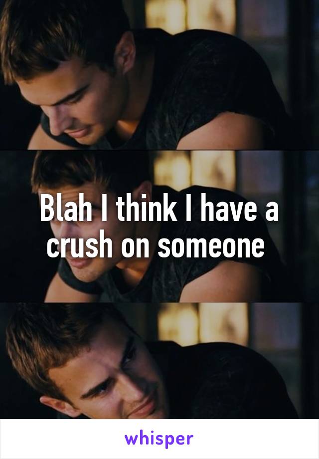 Blah I think I have a crush on someone 