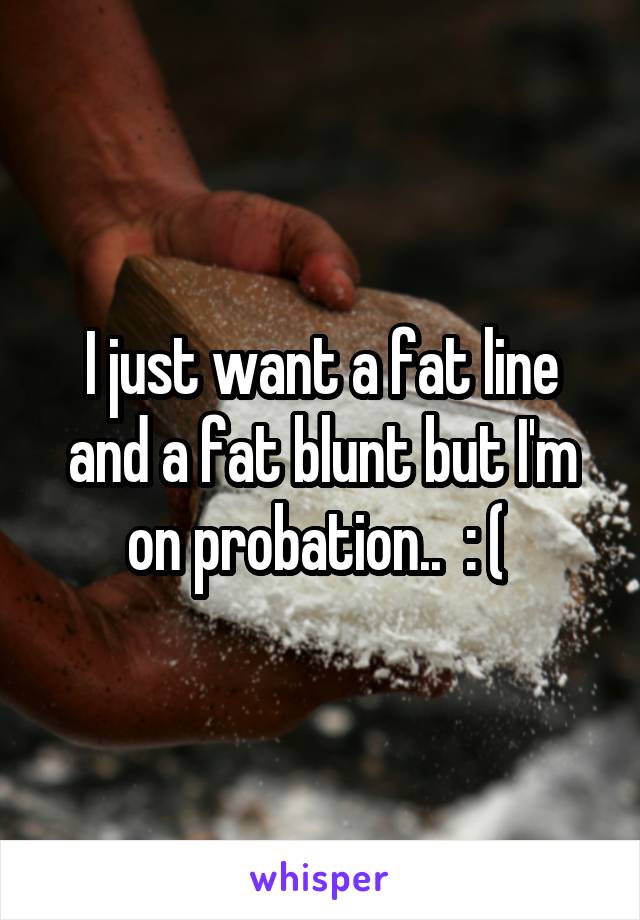 I just want a fat line and a fat blunt but I'm on probation..  : ( 