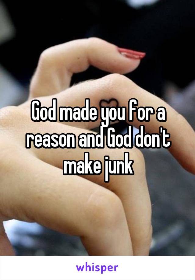 God made you for a reason and God don't make junk