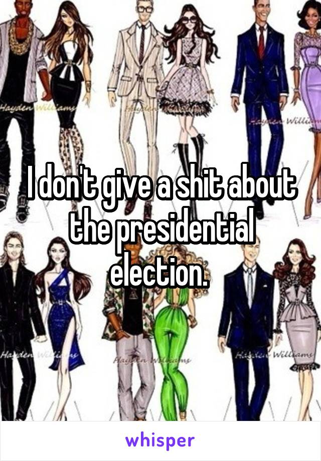 I don't give a shit about the presidential election. 