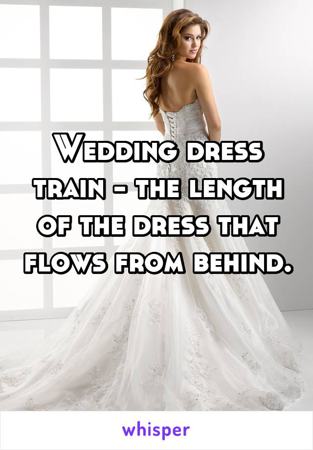 Wedding dress train - the length of the dress that flows from behind. 