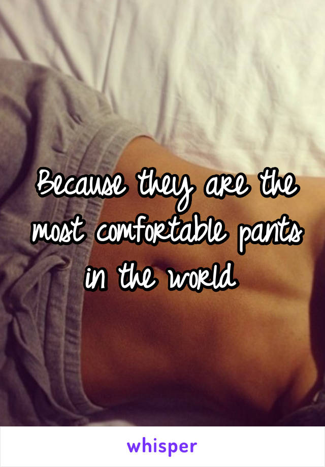 Because they are the most comfortable pants in the world 