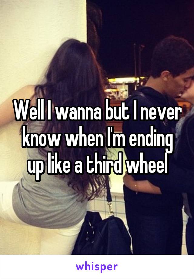 Well I wanna but I never know when I'm ending up like a third wheel