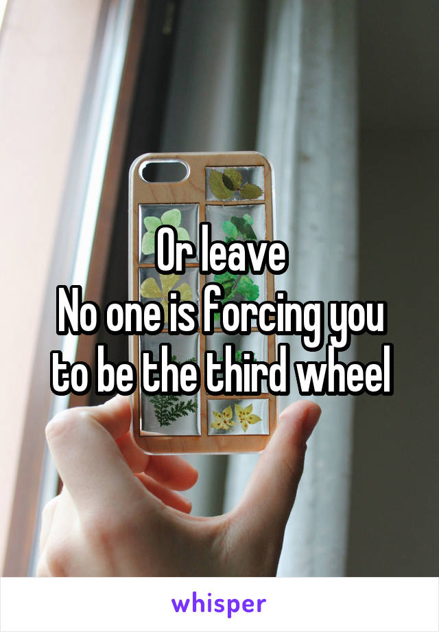 Or leave
No one is forcing you to be the third wheel