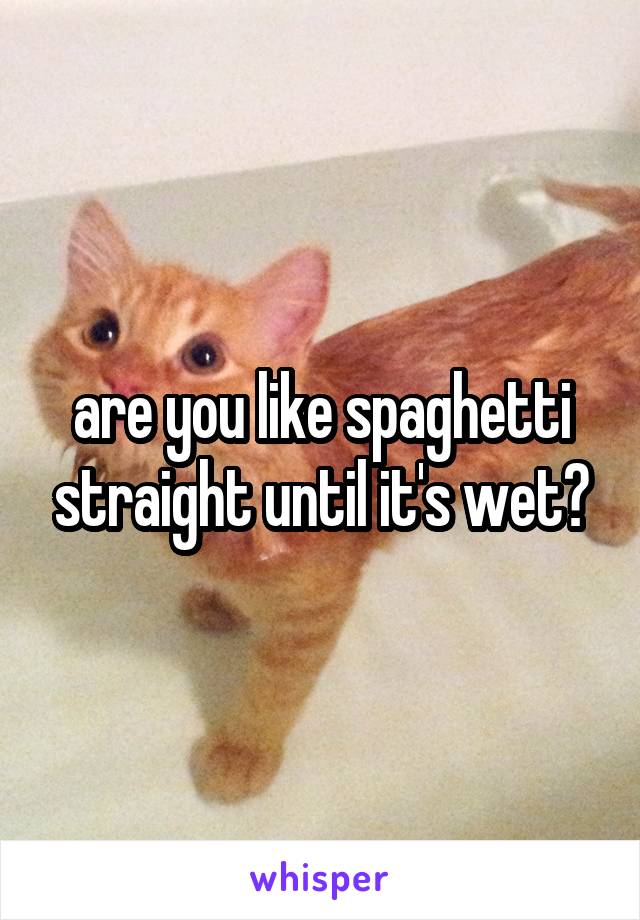 are you like spaghetti straight until it's wet?
