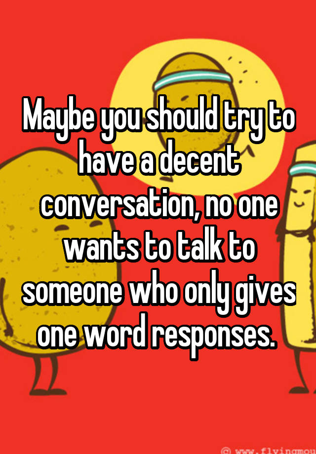 one word responses dating