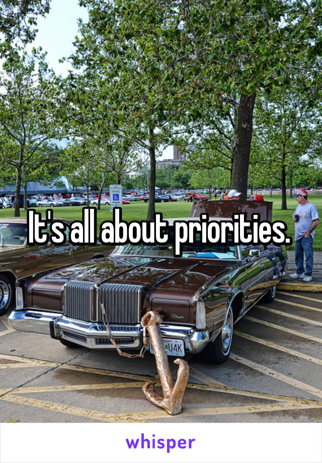 It's all about priorities. 