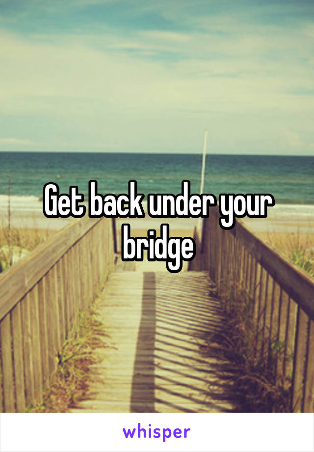 Get back under your bridge
