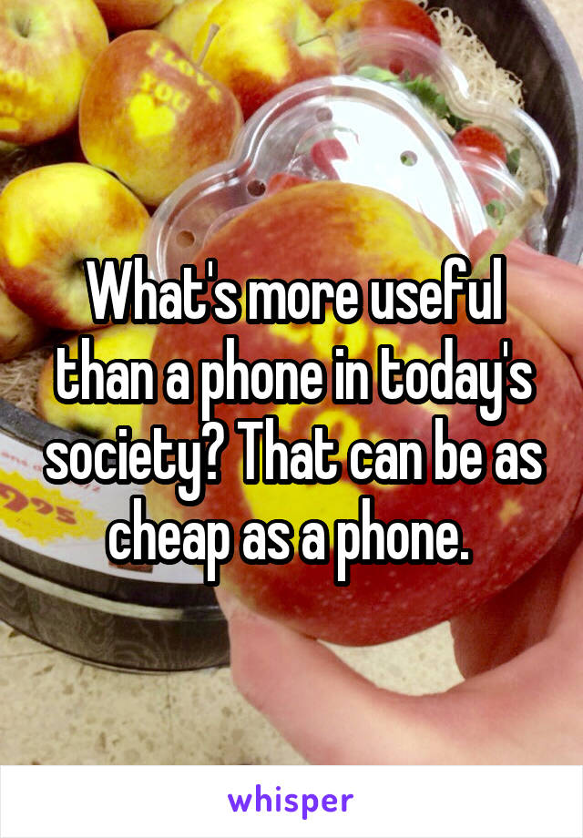 What's more useful than a phone in today's society? That can be as cheap as a phone. 