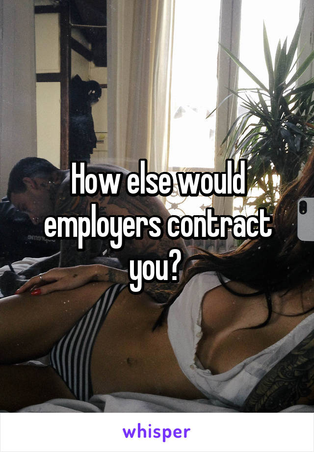 How else would employers contract you? 