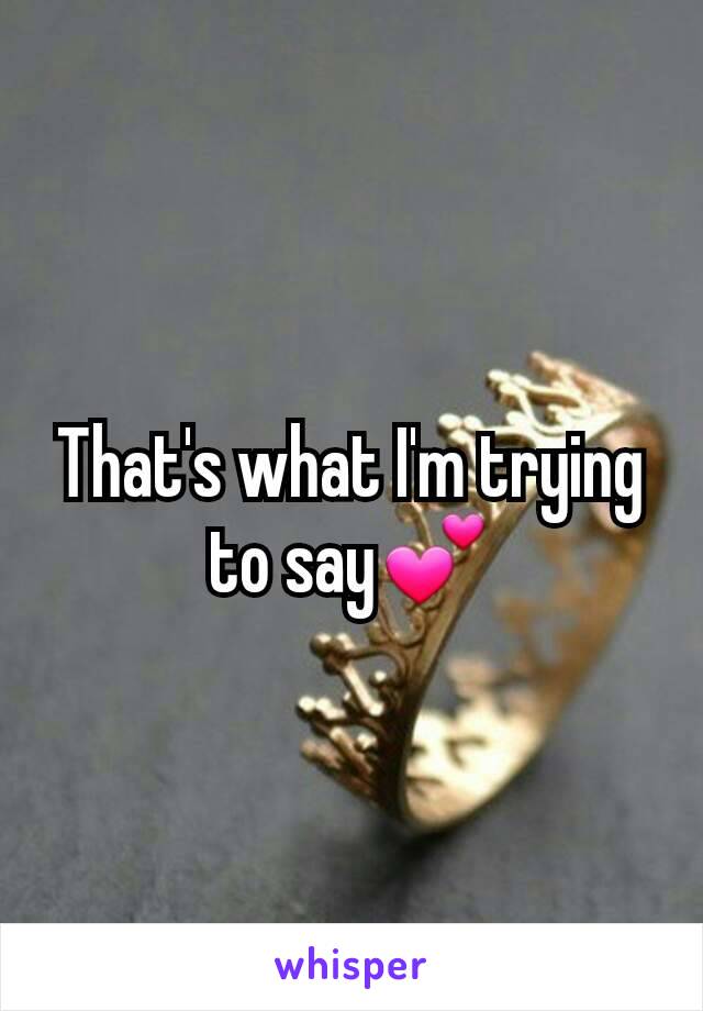 That's what I'm trying to say💕
