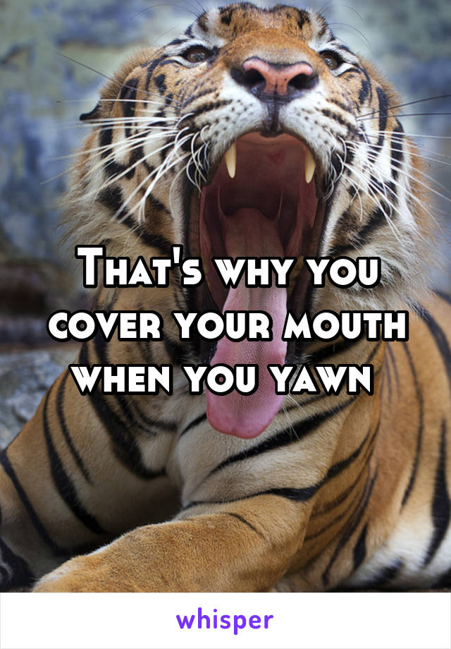 That's why you cover your mouth when you yawn 