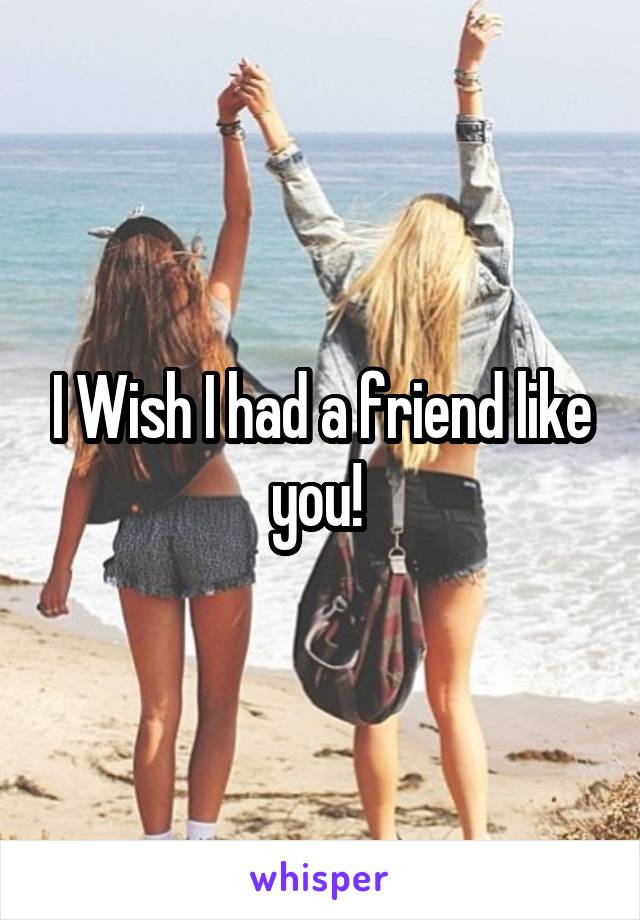 I Wish I had a friend like you! 