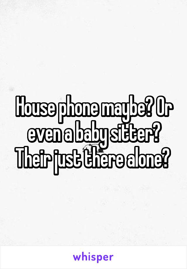 House phone maybe? Or even a baby sitter? Their just there alone? 