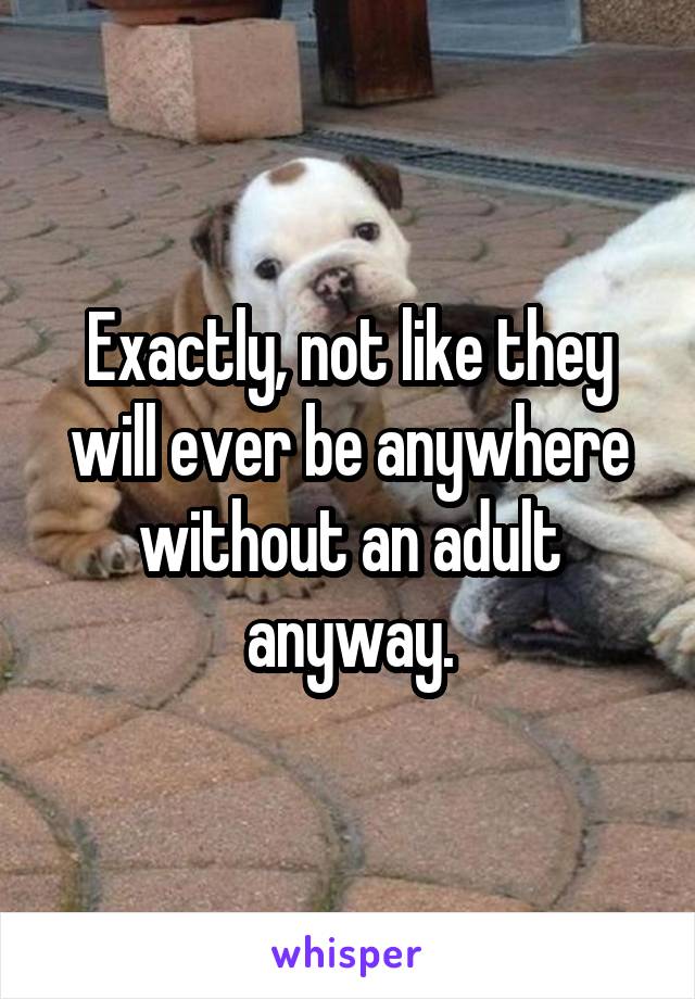 Exactly, not like they will ever be anywhere without an adult anyway.