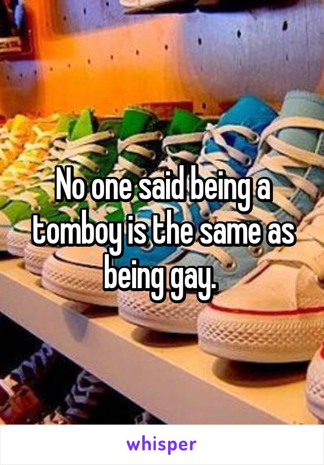 No one said being a tomboy is the same as being gay. 