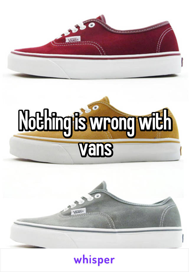 Nothing is wrong with vans