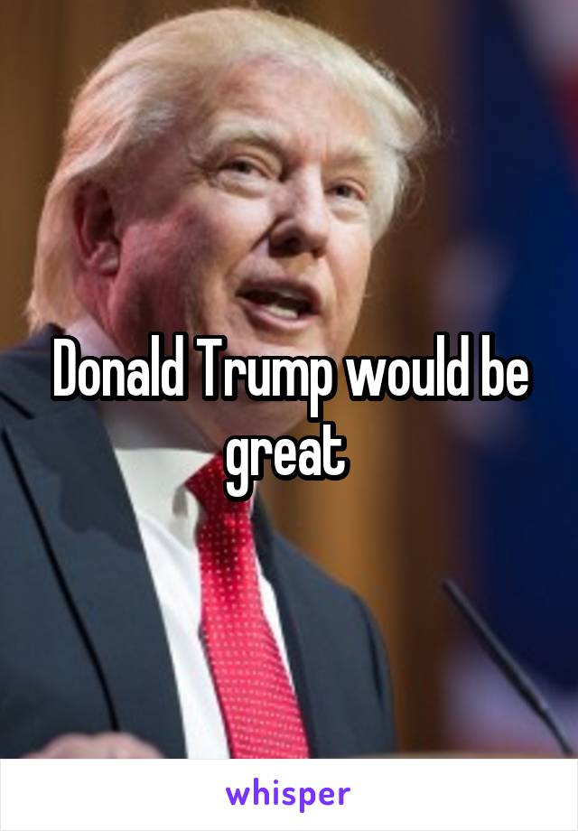 Donald Trump would be great 