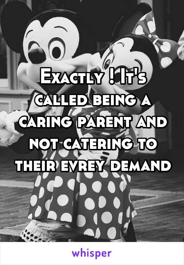 Exactly ! It's called being a caring parent and not catering to their evrey demand 