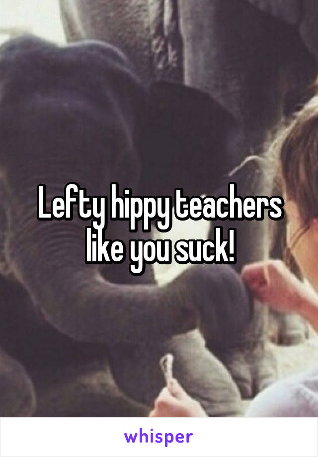 Lefty hippy teachers like you suck!