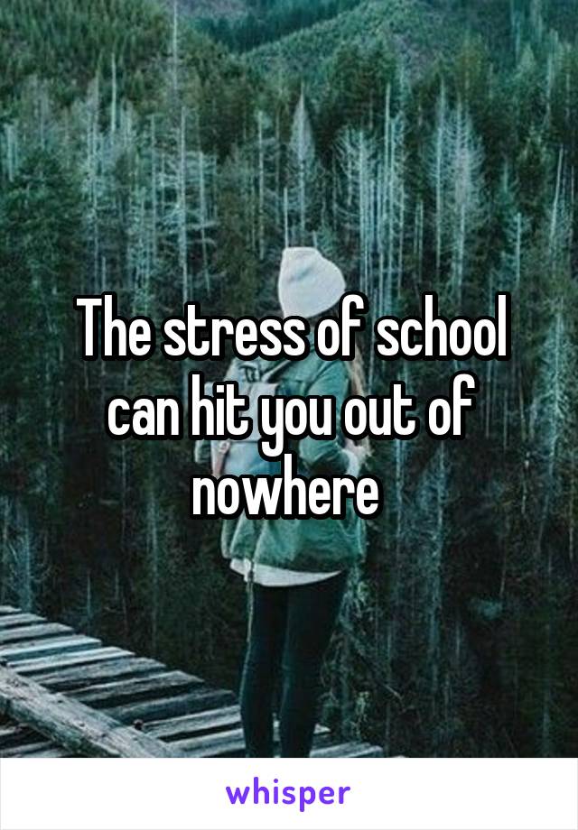 The stress of school can hit you out of nowhere 