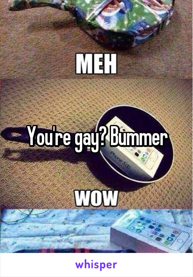 You're gay? Bummer