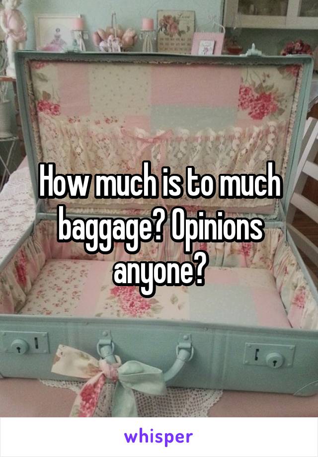 How much is to much baggage? Opinions anyone?