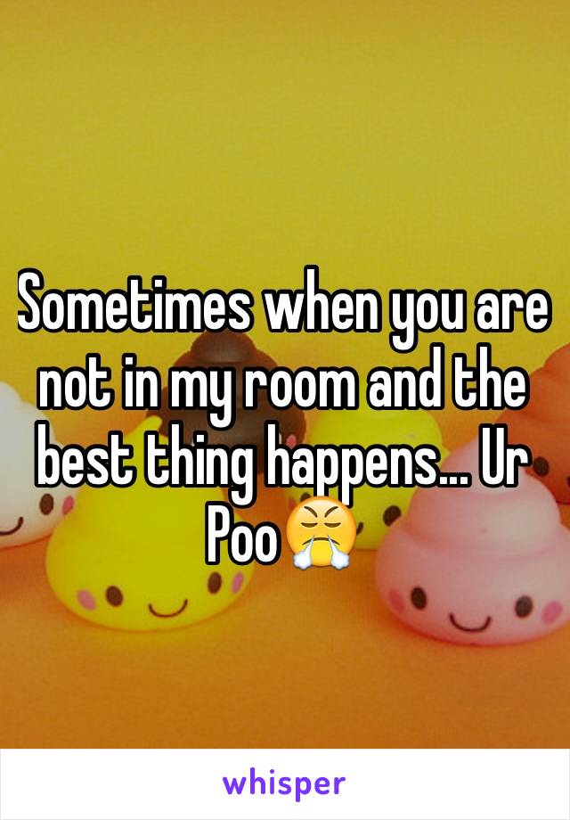 Sometimes when you are not in my room and the best thing happens... Ur Poo😤