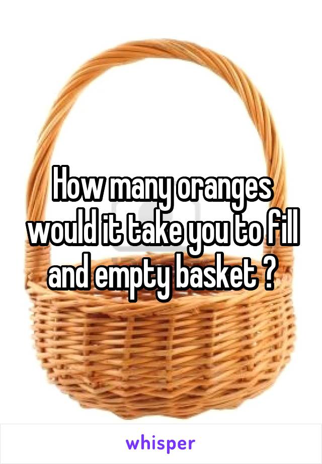 How many oranges would it take you to fill and empty basket ?