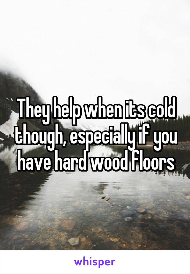 They help when its cold though, especially if you have hard wood floors