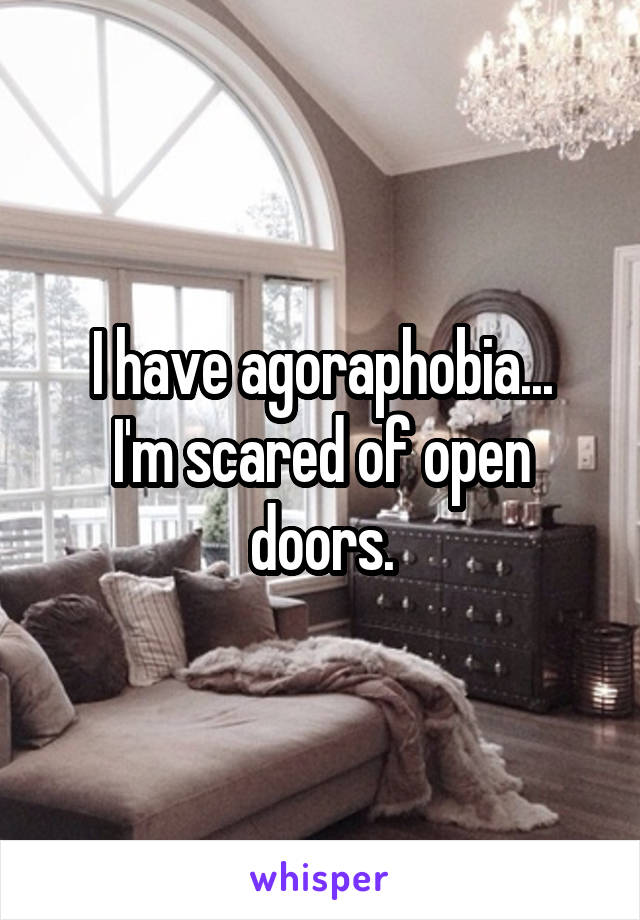 I have agoraphobia...
I'm scared of open doors.