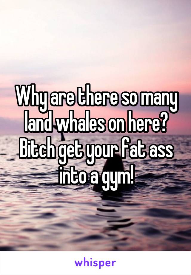 Why are there so many land whales on here? Bitch get your fat ass into a gym!