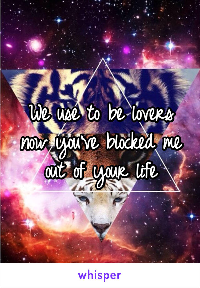 We use to be lovers now you've blocked me out of your life