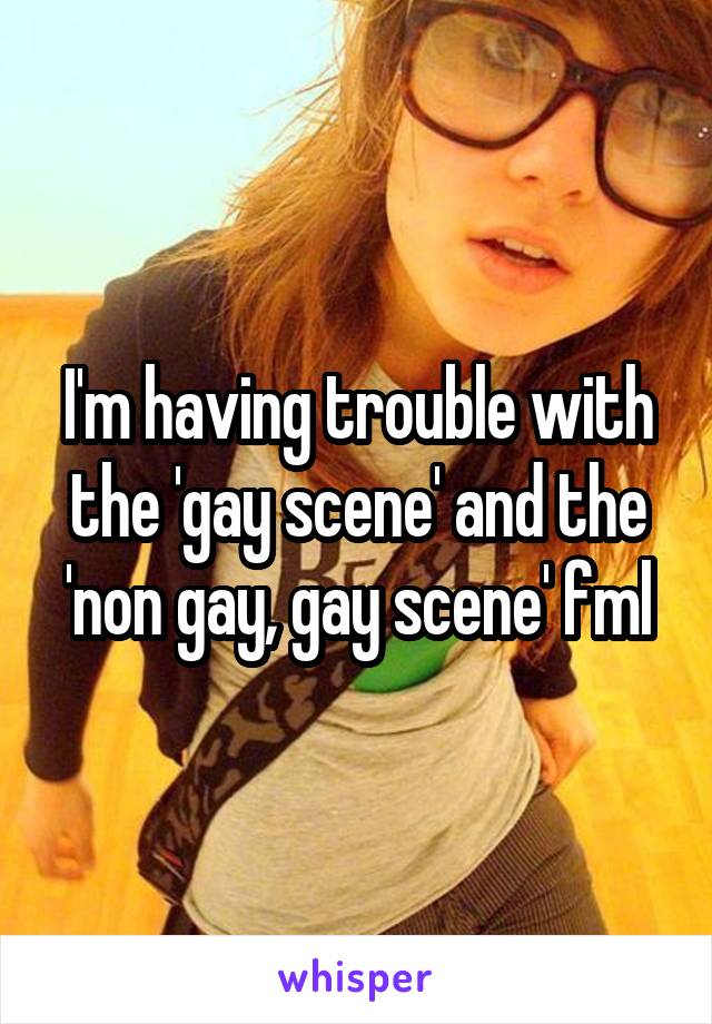 I'm having trouble with the 'gay scene' and the 'non gay, gay scene' fml